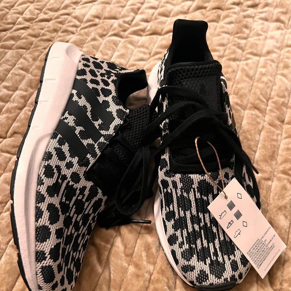 Adidas Black and White Patterned Sneakers